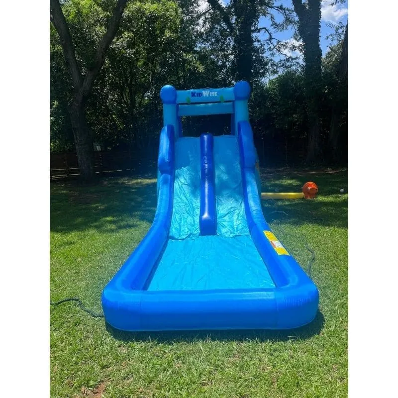Residential Double Water Slide in Blue