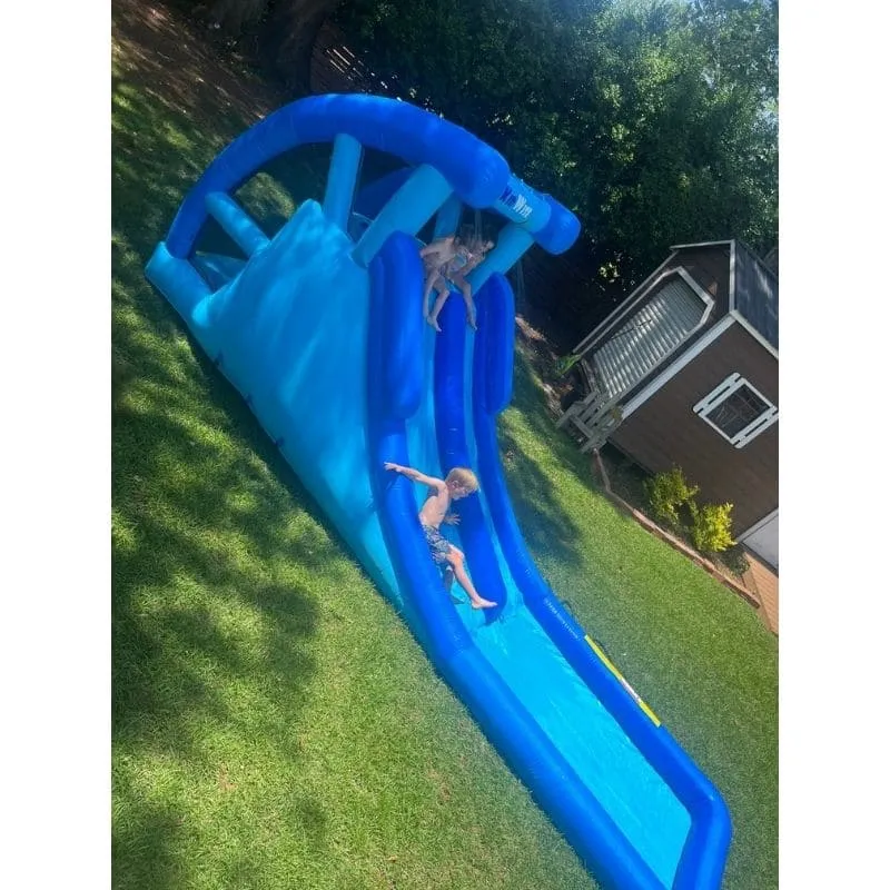 Residential Double Water Slide in Blue