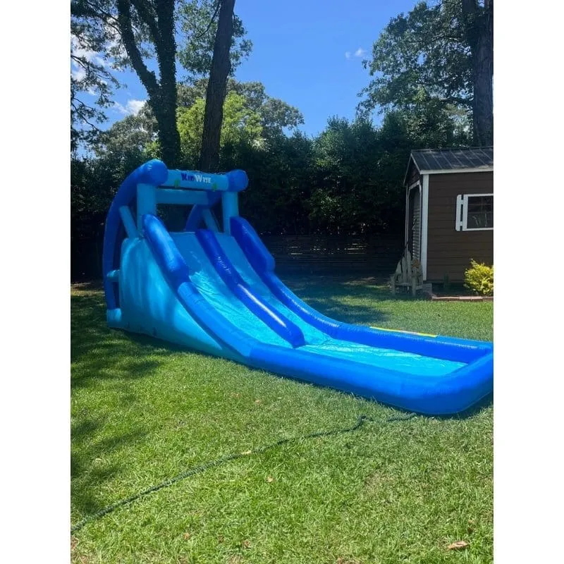 Residential Double Water Slide in Blue