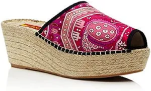 Respoke, Isabel Printed Wedge Heel Espadrille Sandals, Pink, Size 5 (35)