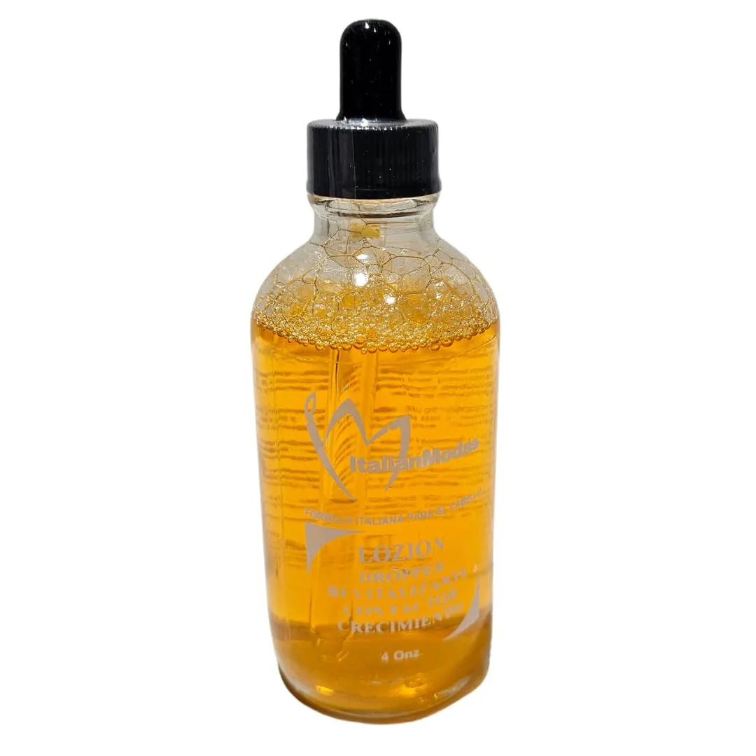 Revitalising Serum Dropper with Growth Factor, Smoothes and Strengthens Hair, 4 Oz, Orange