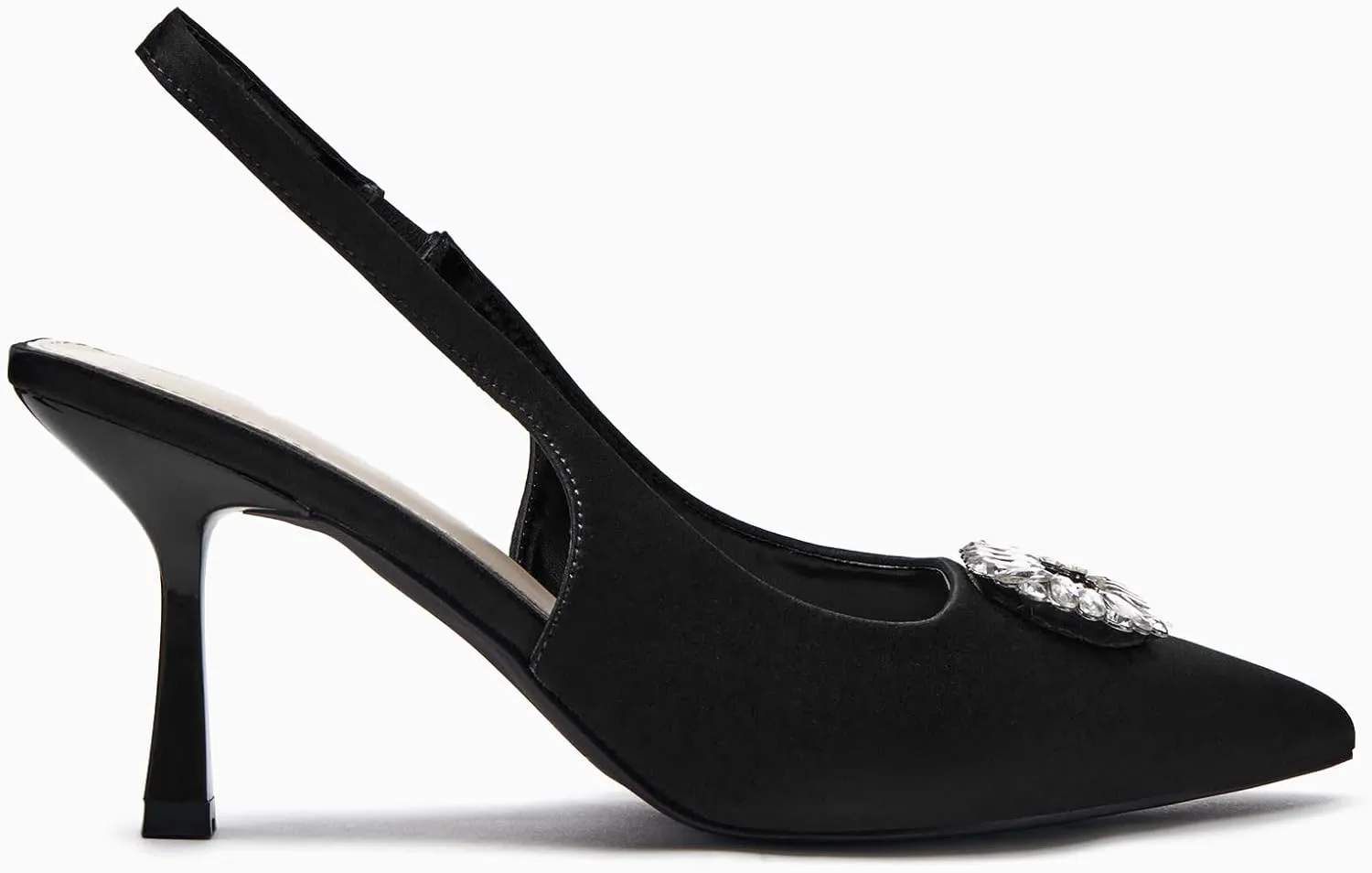 Rilista Women's Slingback Heels Rhinestone Closed Pointed Toe Wedding Party Dress Pumps Shoes