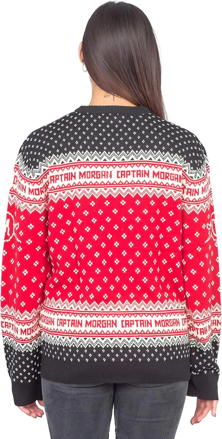 Ripple Junction Adult Unisex Captain Morgan Alcohol Standing Captain Ugly Christmas Sweater