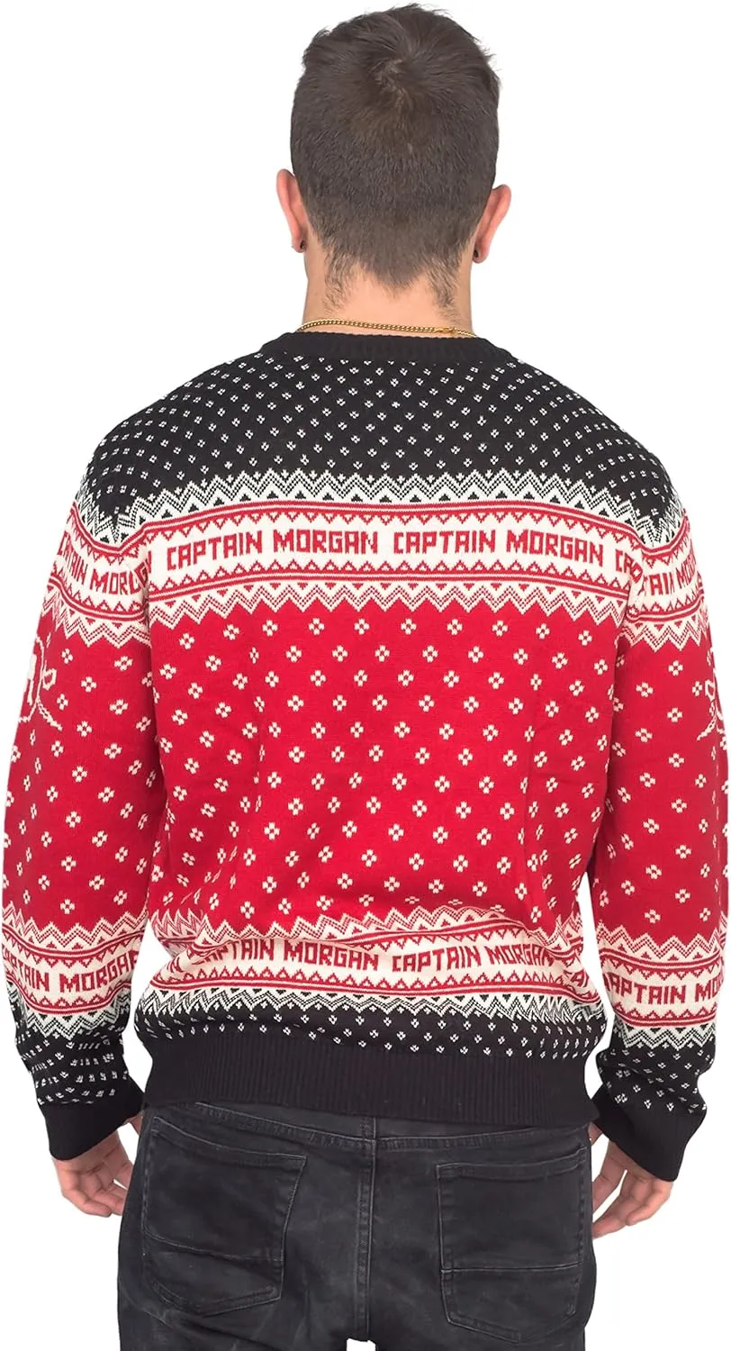 Ripple Junction Adult Unisex Captain Morgan Alcohol Standing Captain Ugly Christmas Sweater
