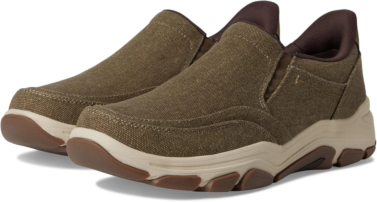 Rockport Men's Reece Sneaker, Brown Canvas, 10.5 Wide