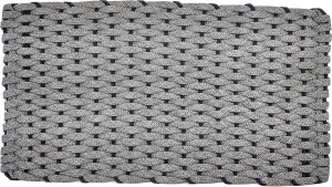 Rockport Rope Doormats 2034306P Premium Indoor & Outdoor Doormats, 20"x 34", Gray with Navy Blue Insert