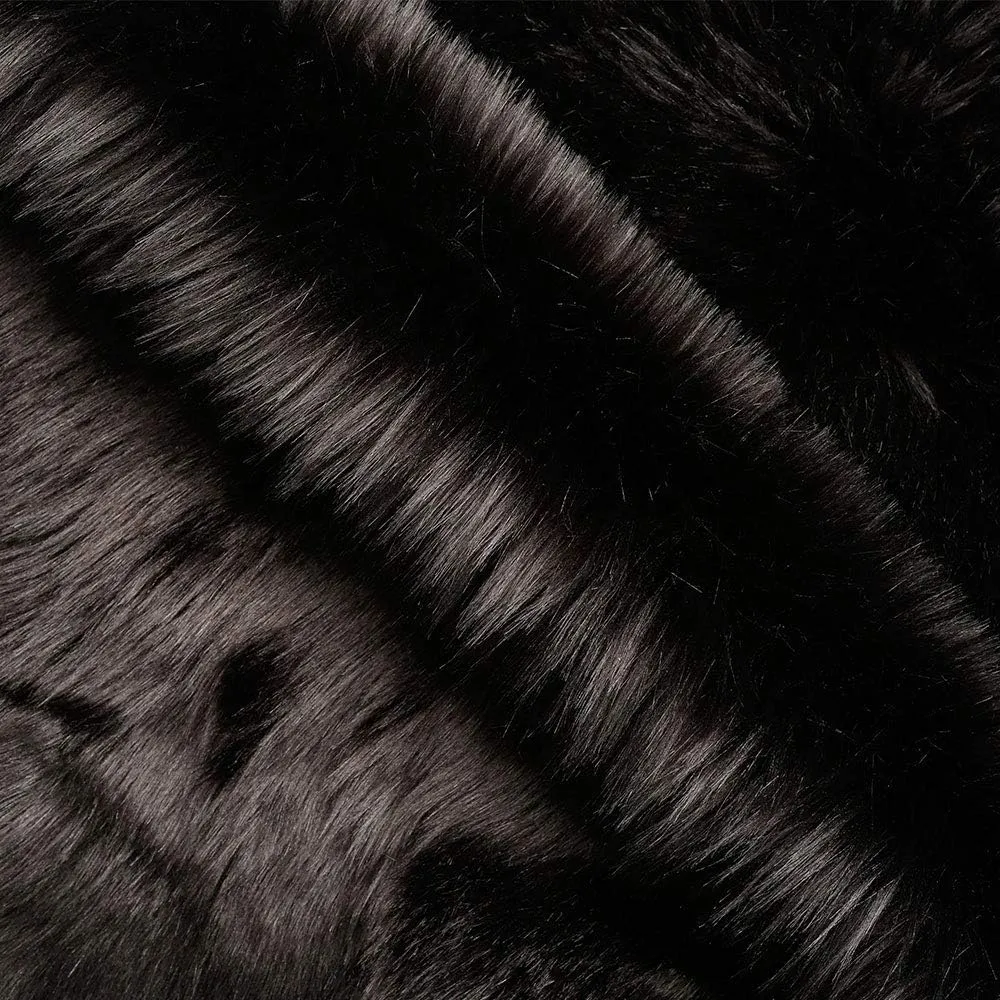 RosieLily Ultra Soft 1.3 x 2 Feet Faux Fur Area Rug, Fluffy Shaggy Sheepskin Fur, Black Fuzzy Machine Washable Shag, Nursery Decor Throw for Bedroom, Kids Room, Living Room