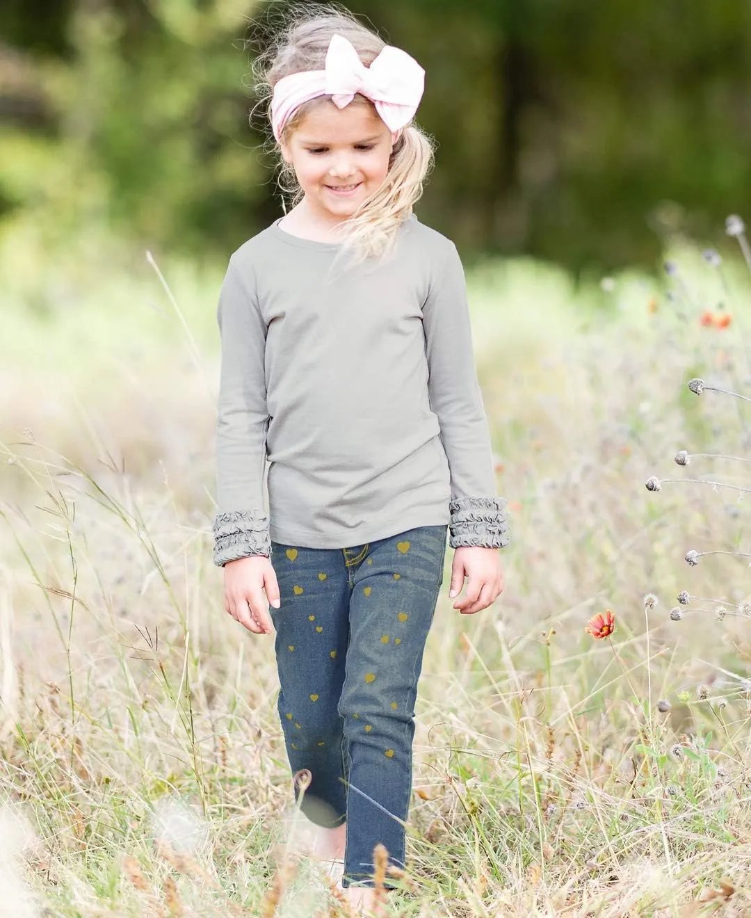 RuffleButts® Girls Stretchy Denim Skinny Jean Jeggings