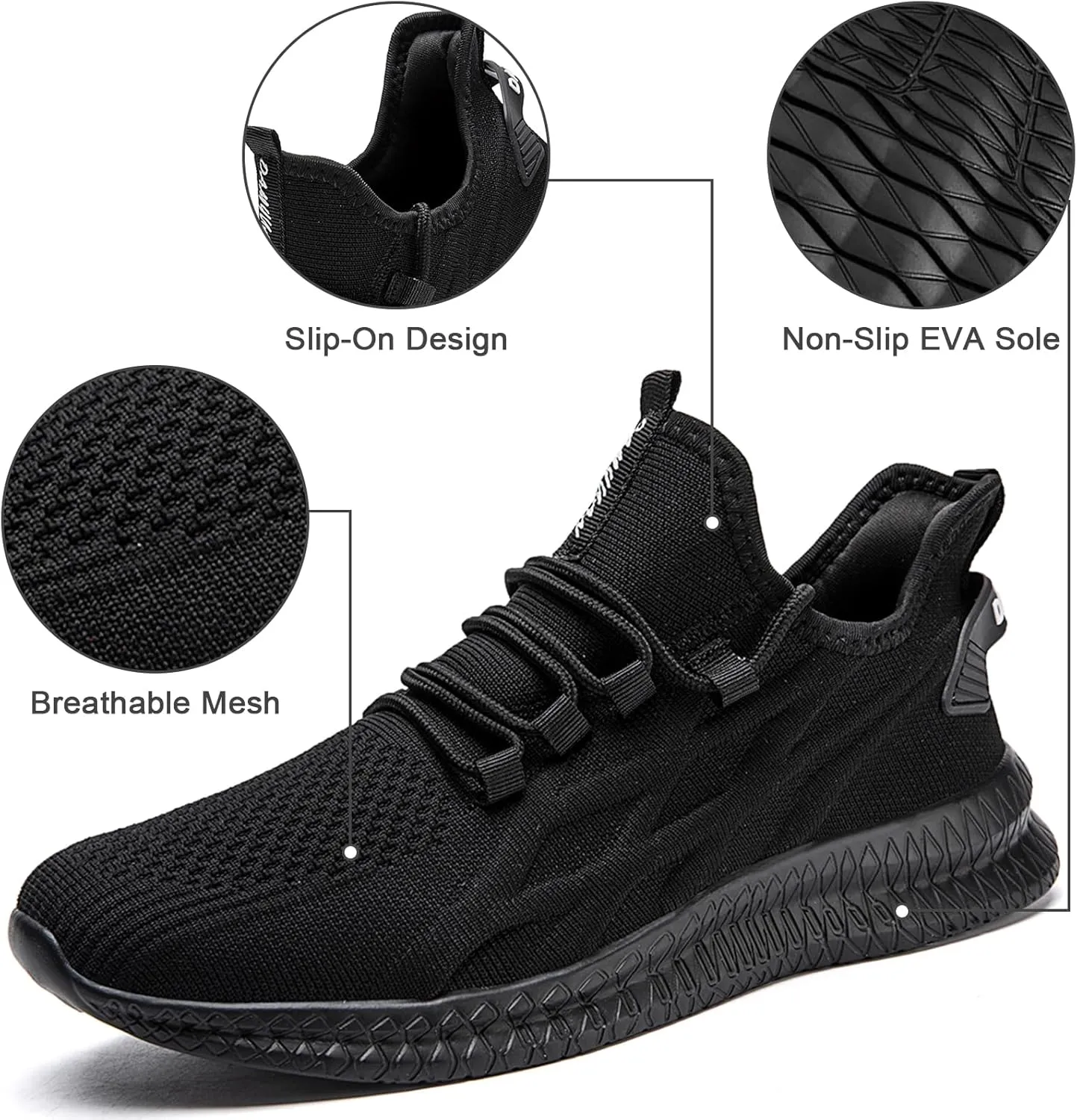 Running Shoes for Men Tennis Mens Sneakers Gym Workout Lightweight Walking Casual Athletic Slip On Shoes