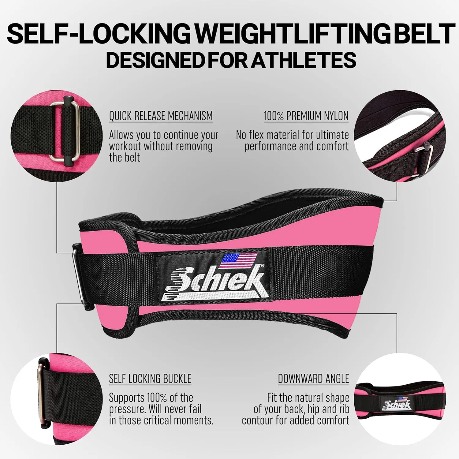 Schiek Sports Model 2004 Nylon 4 3/4" Weight Lifting Belt - Navy