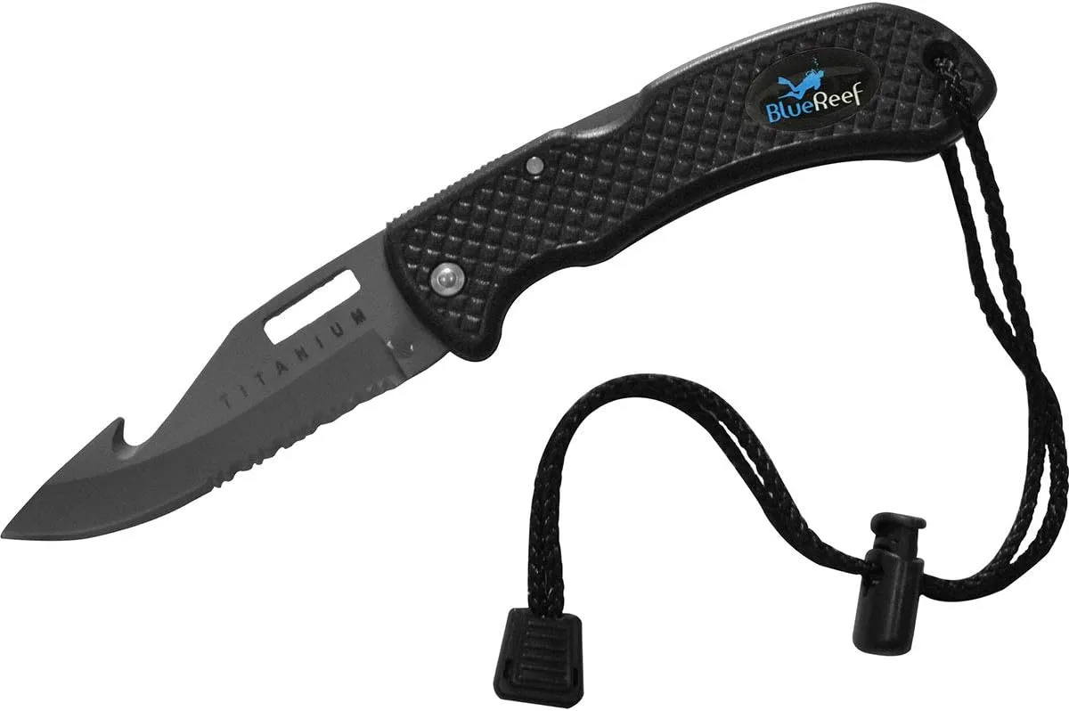 Scuba Titanium Folding Knife - Green