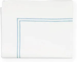 Sferra Grande Hotel Collection King Flat Sheet 114x114 - White/Blue