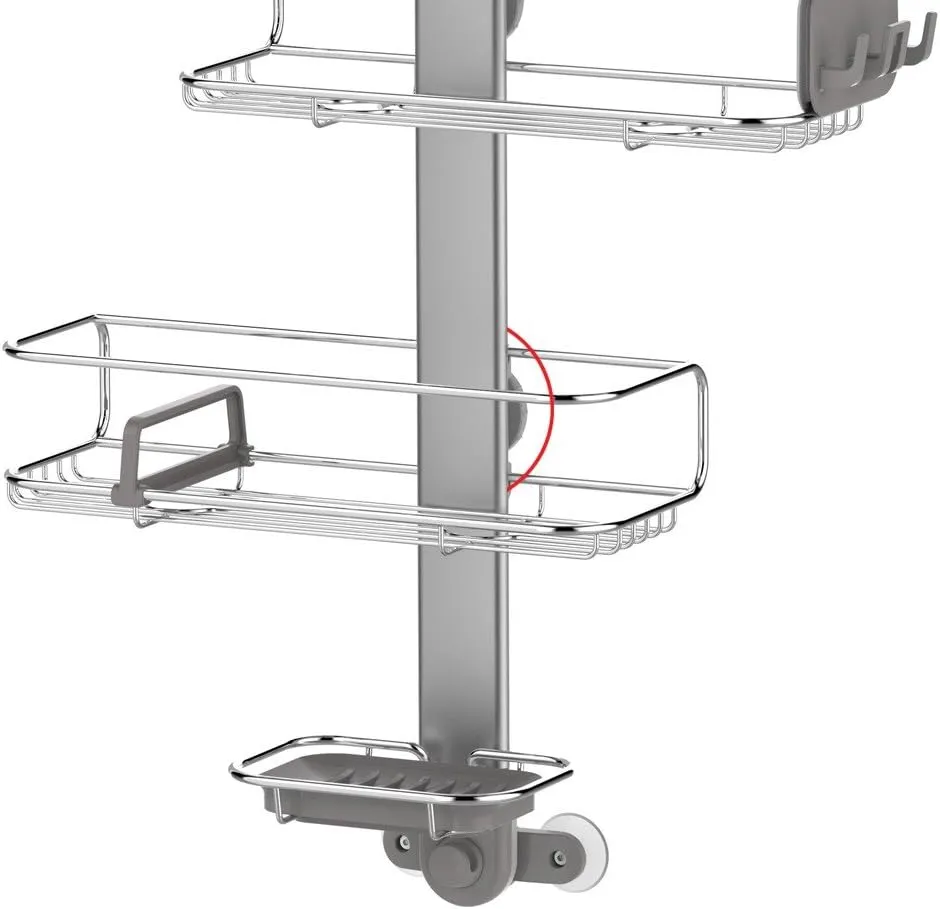 simplehuman Adjustable Shower Caddy, Stainless Steel and Anodized Aluminum