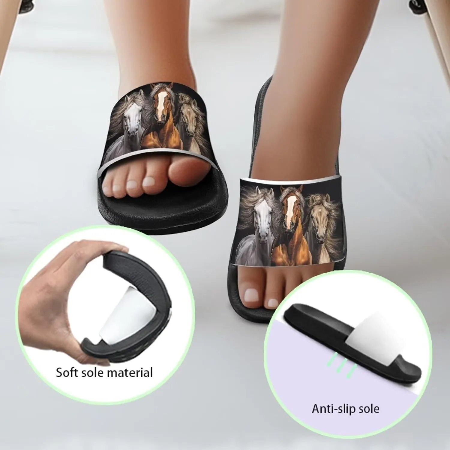 Slide Sandals for Boys Quick Dry Summer Slippers Kids Lightweight Pool Sandals