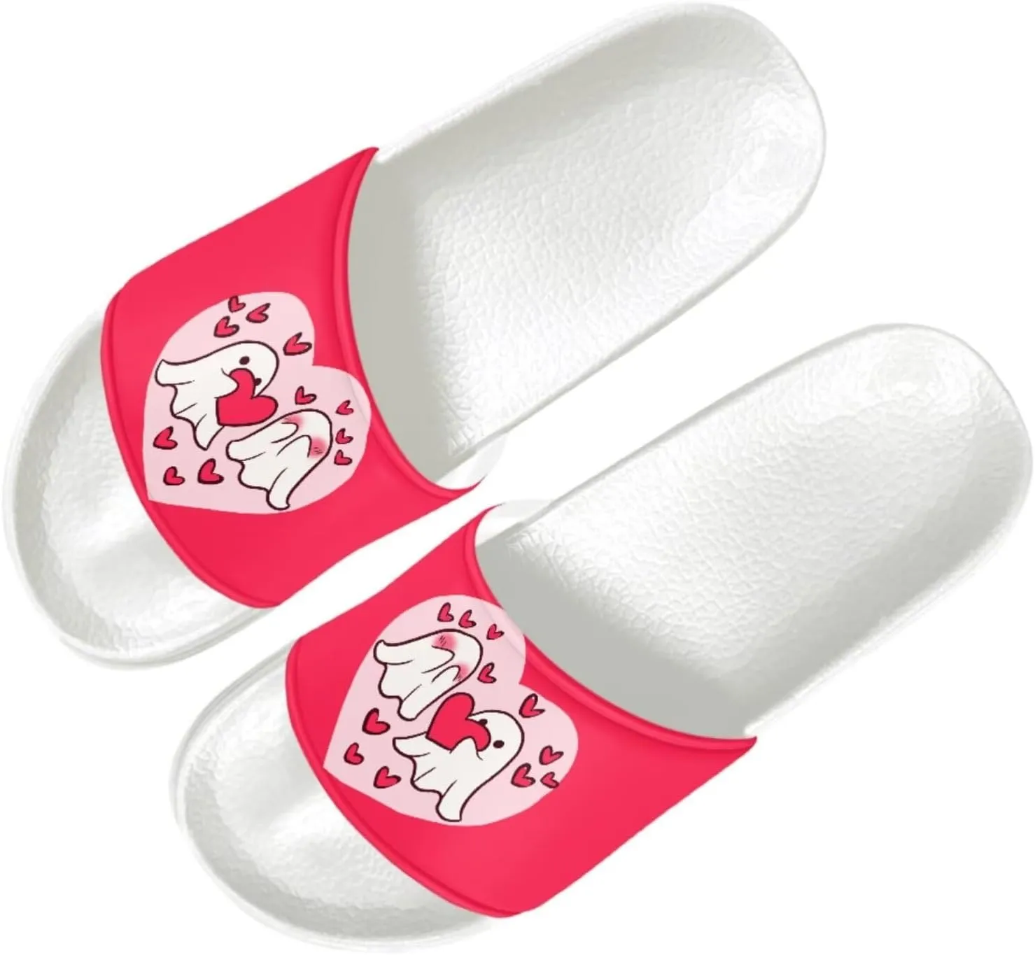 Slide Sandals Slippers for Women and Men, Cozy PU Uppers EVA Sole Non Slip Quick Drying Shower Shoes Bathroom Office