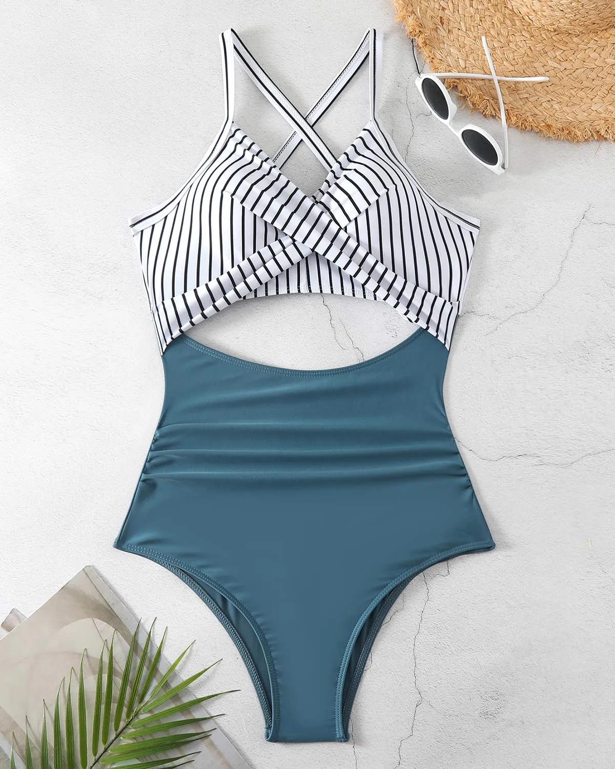 SLIM® Geo-Sculpt Crisscross Swimsuit