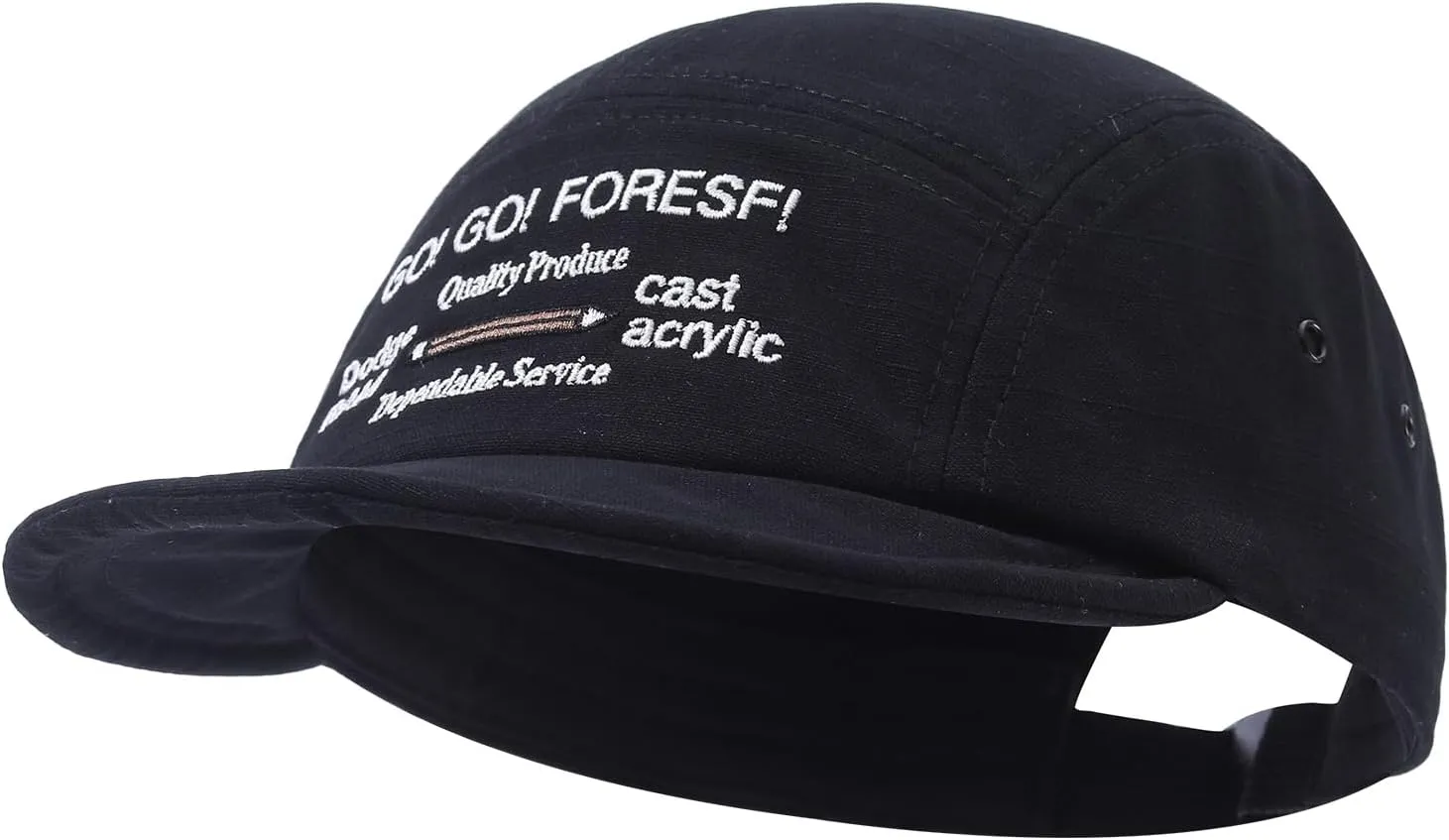 Snapback 5 Panel Baseball Cap Soft Short Brim Hats for Men Cotton Trucker Hat Low Profile Dad Hats Short Cadet Caps