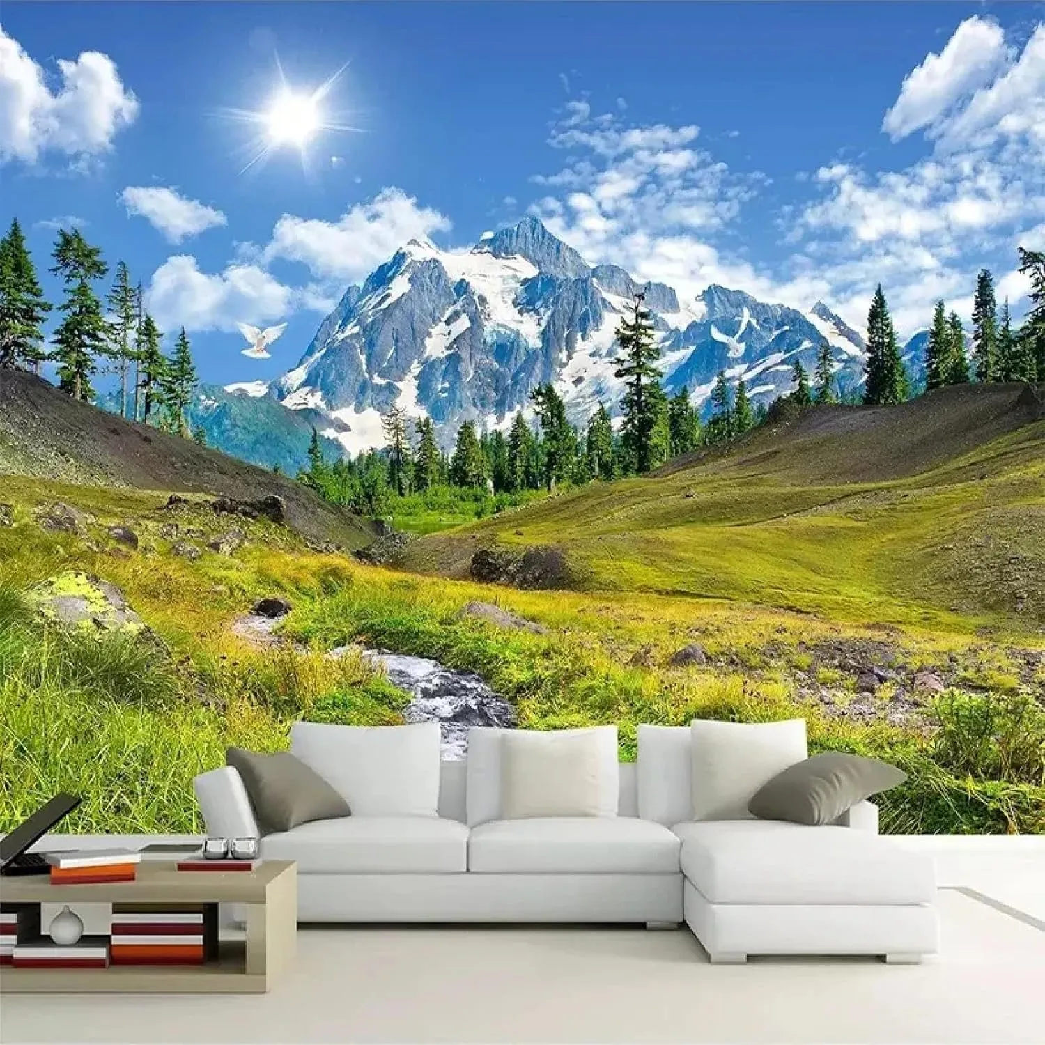 Snow Mountain Plateau Natural Scenery 3D Photo Wallpaper Mural Wallpaper Living Room Sofa Bedroom TV Background Home Decor Art