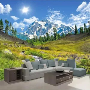 Snow Mountain Plateau Natural Scenery 3D Photo Wallpaper Mural Wallpaper Living Room Sofa Bedroom TV Background Home Decor Art