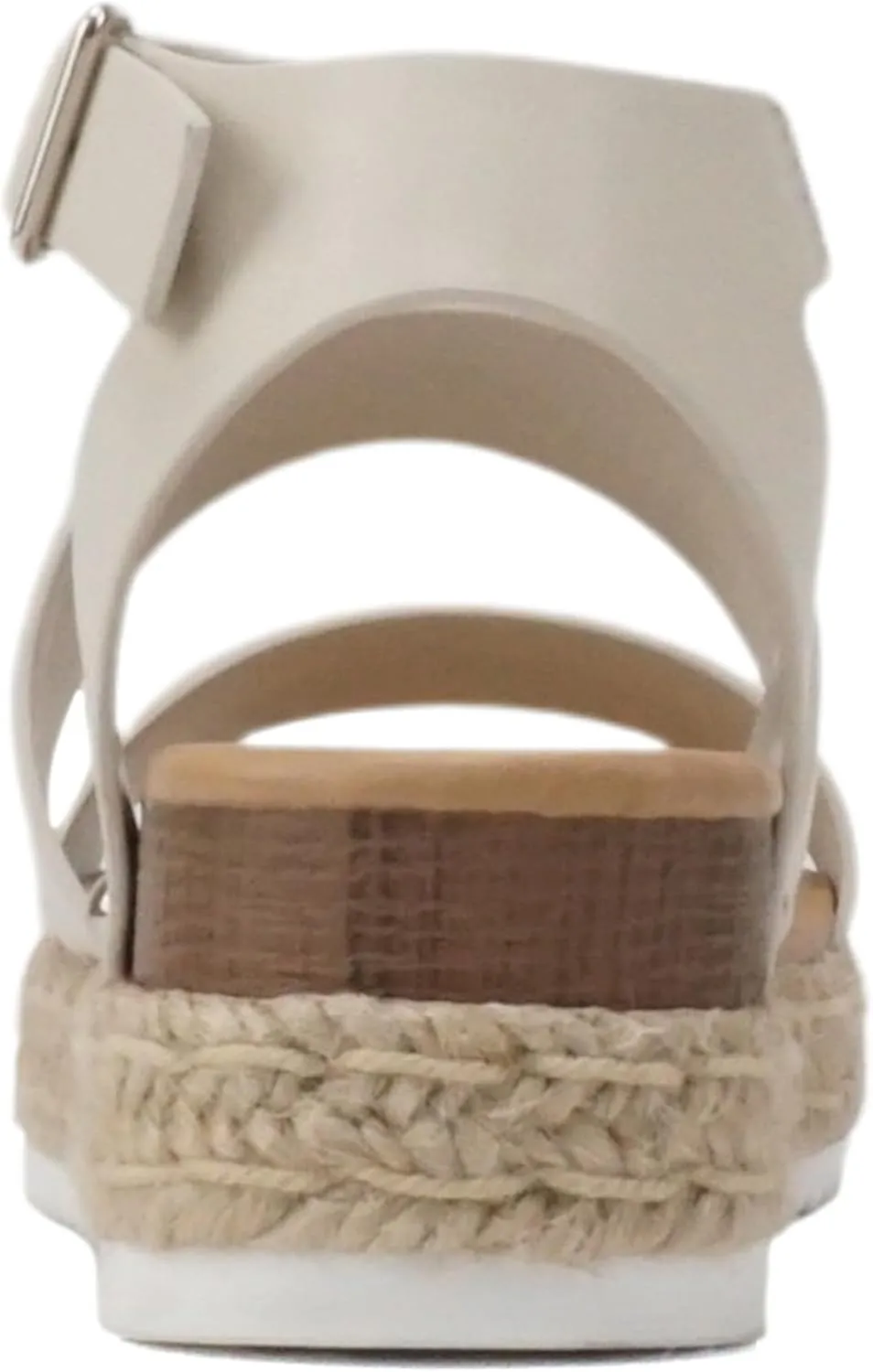Soda BRYCE-2 Kids/Children/Girls Open Toe Two Bands Espadrille Jute Platform Wedge Casual Fashion Flatform Sandals with Buckle Ankle Strap