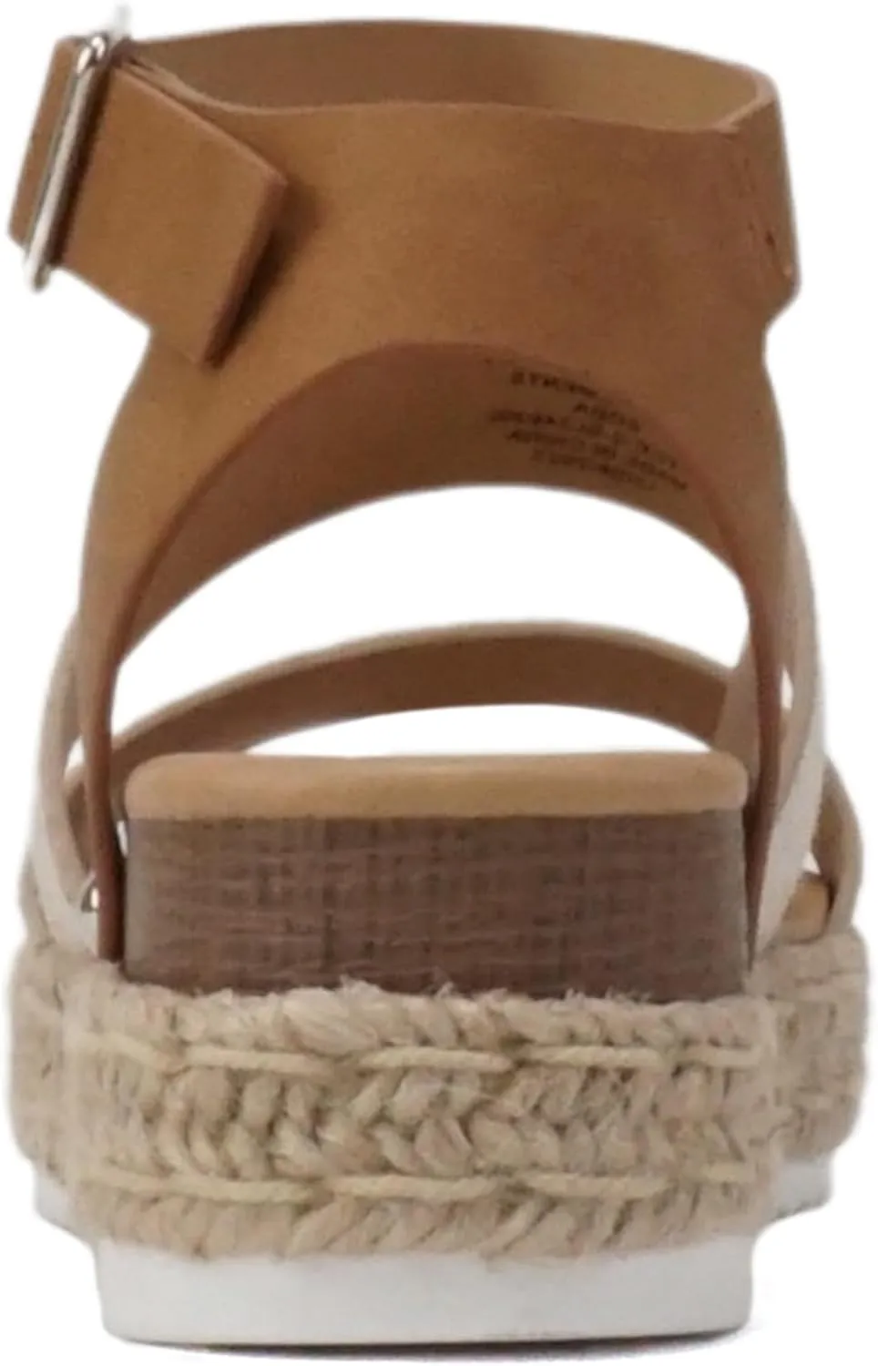 Soda BRYCE-2 Kids/Children/Girls Open Toe Two Bands Espadrille Jute Platform Wedge Casual Fashion Flatform Sandals with Buckle Ankle Strap