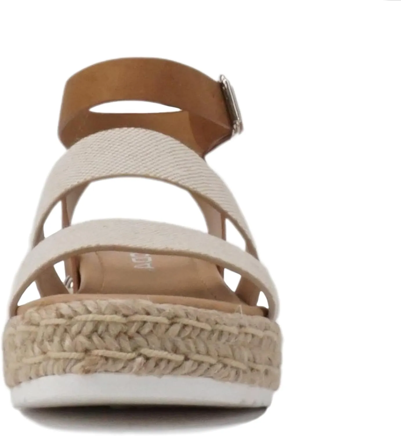 Soda BRYCE-2 Kids/Children/Girls Open Toe Two Bands Espadrille Jute Platform Wedge Casual Fashion Flatform Sandals with Buckle Ankle Strap