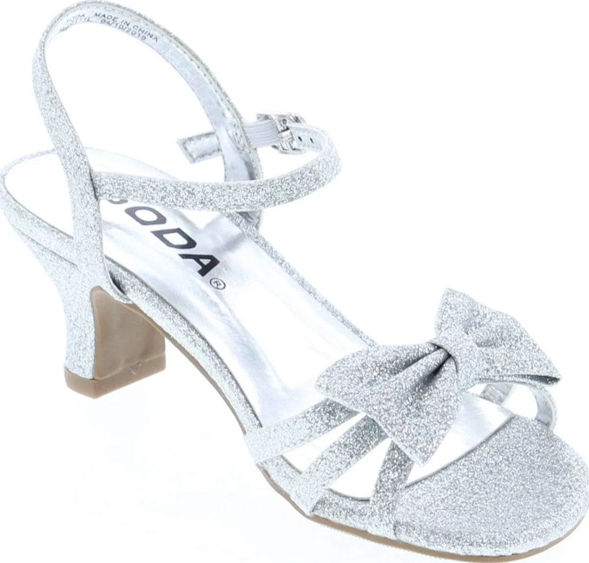 Soda Girly-2 Children's Girl's Open Toe Slingback Block High Heel Sandals