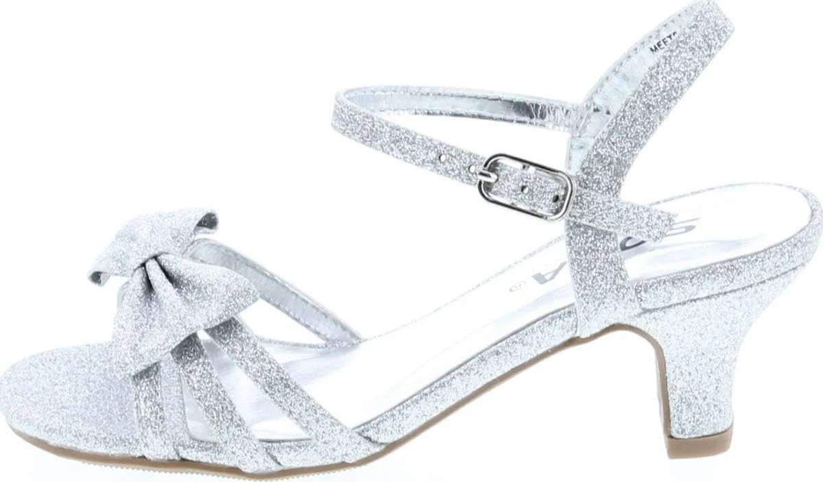Soda Girly-2 Children's Girl's Open Toe Slingback Block High Heel Sandals