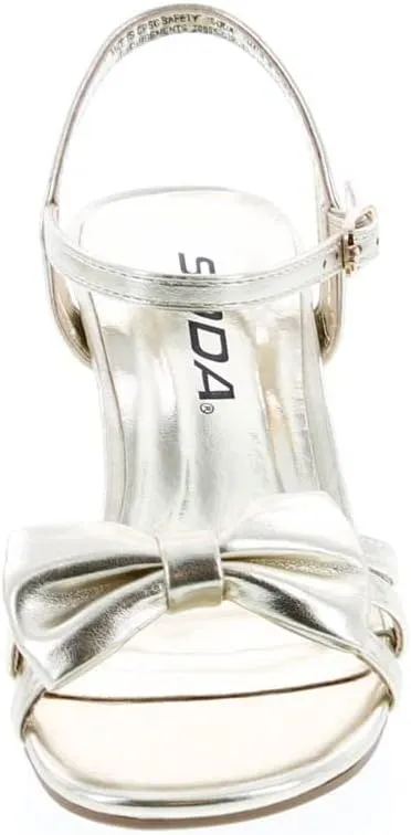 Soda Girly-2 Children's Girl's Open Toe Slingback Block High Heel Sandals