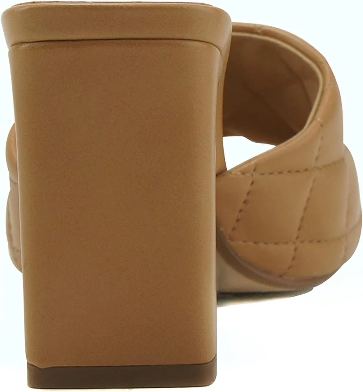 Soda JITTER ~ Women Slip On Flat Heel Squared Toe Diamond Quilted Fashion Sandal