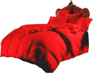 Soft Bed in Bag 1200 Series Egyptian Cotton 7 Piece 500 GSM Warm Comforter Set ( Comforter   Flat Sheet   Fitted Sheet 19" Deep   4 Pillow Cases ) Bedding Set Emperor King Red