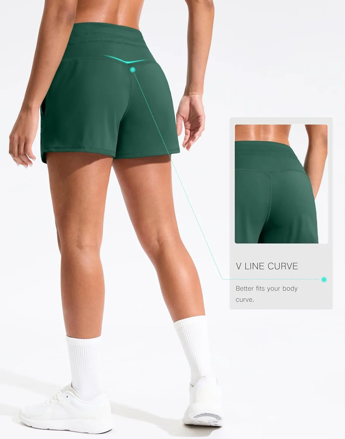 Soothfeel Women's Athletic Running Shorts with Pockets 3.5" Quick Dry High Waisted Workout Active Gym Shorts for Women