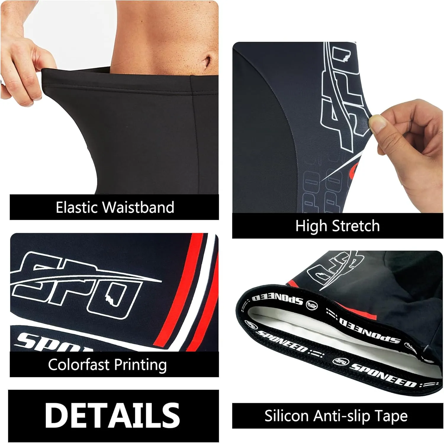 sponeed Men Bike Shorts Cushioned Biking Wear Gear Road Cycling Bottoms