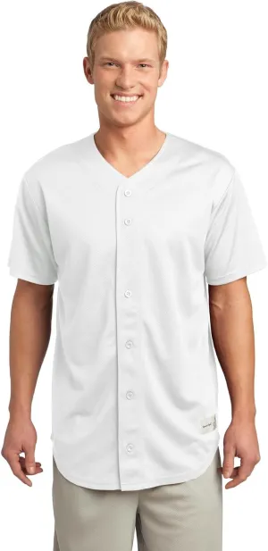 Sport-Tek PosiCharge Tough Mesh Full-Button Jersey. ST220 White