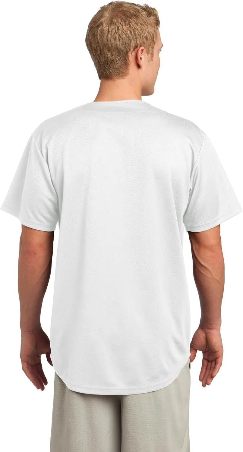 Sport-Tek PosiCharge Tough Mesh Full-Button Jersey. ST220 White