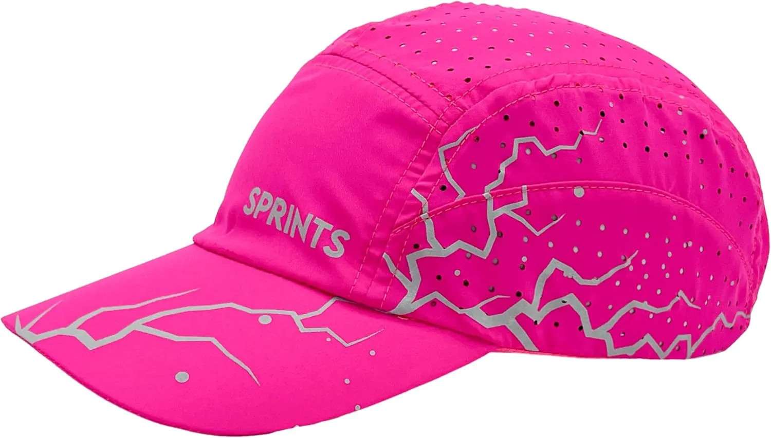 Sprints Race Day Performance HyperG Racing Cap | The Lightweight, Quick Dry, Running, Sport Hat, One Size, Unisex (Dystopian Neon Pink Flash Reflective)