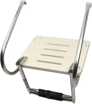 Stainless Steel 2 Step Swim Platform Ladder Telescoping Boat Ladder 2 Rails with 2 Anti-Slip Footsteps for Boats Marines Ships Yachts (Fiberglass-2 Step)