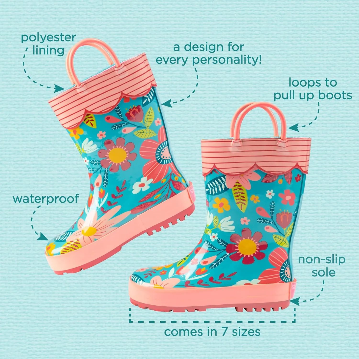 Stephen Joseph Girl's Rain Boots