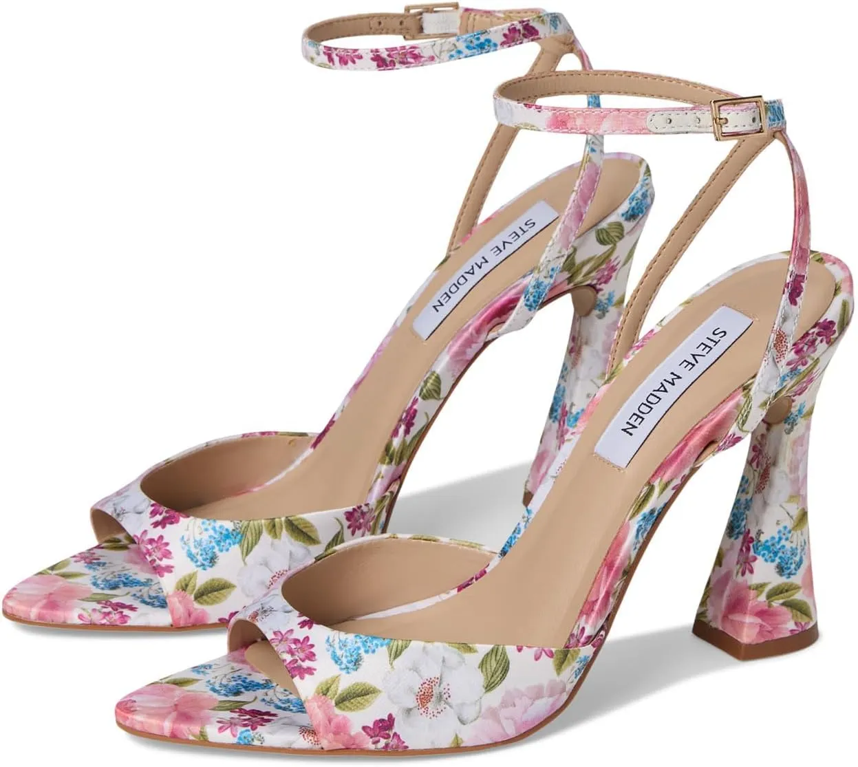 Steve Madden Women's Beki Heeled Sandal, Floral Multi, 7.5