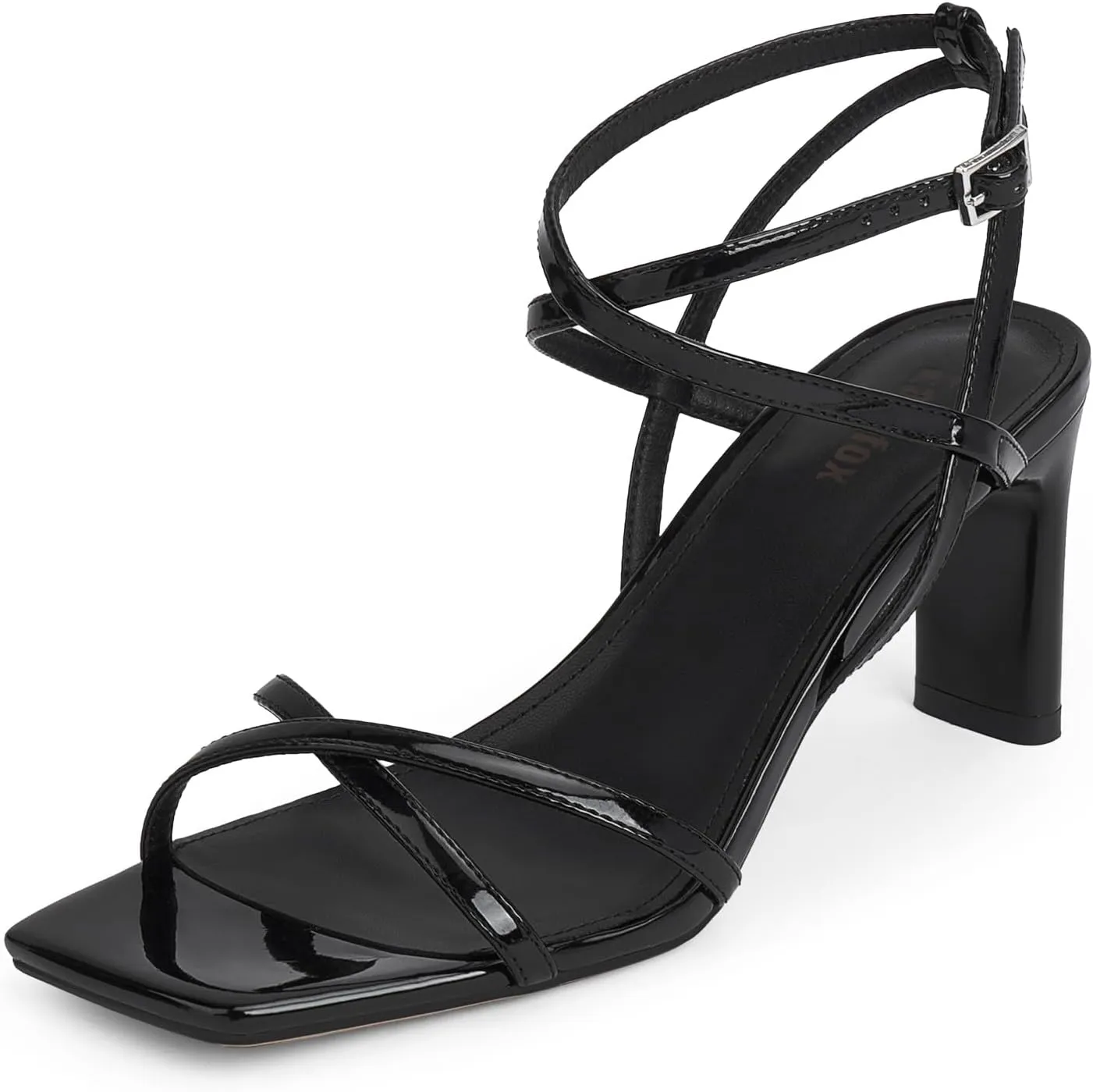 Strappy Heels for Women Square Open Toe Chunky High Heels Ankle Strap Sandals Comfort Dress Party Wedding Shoes