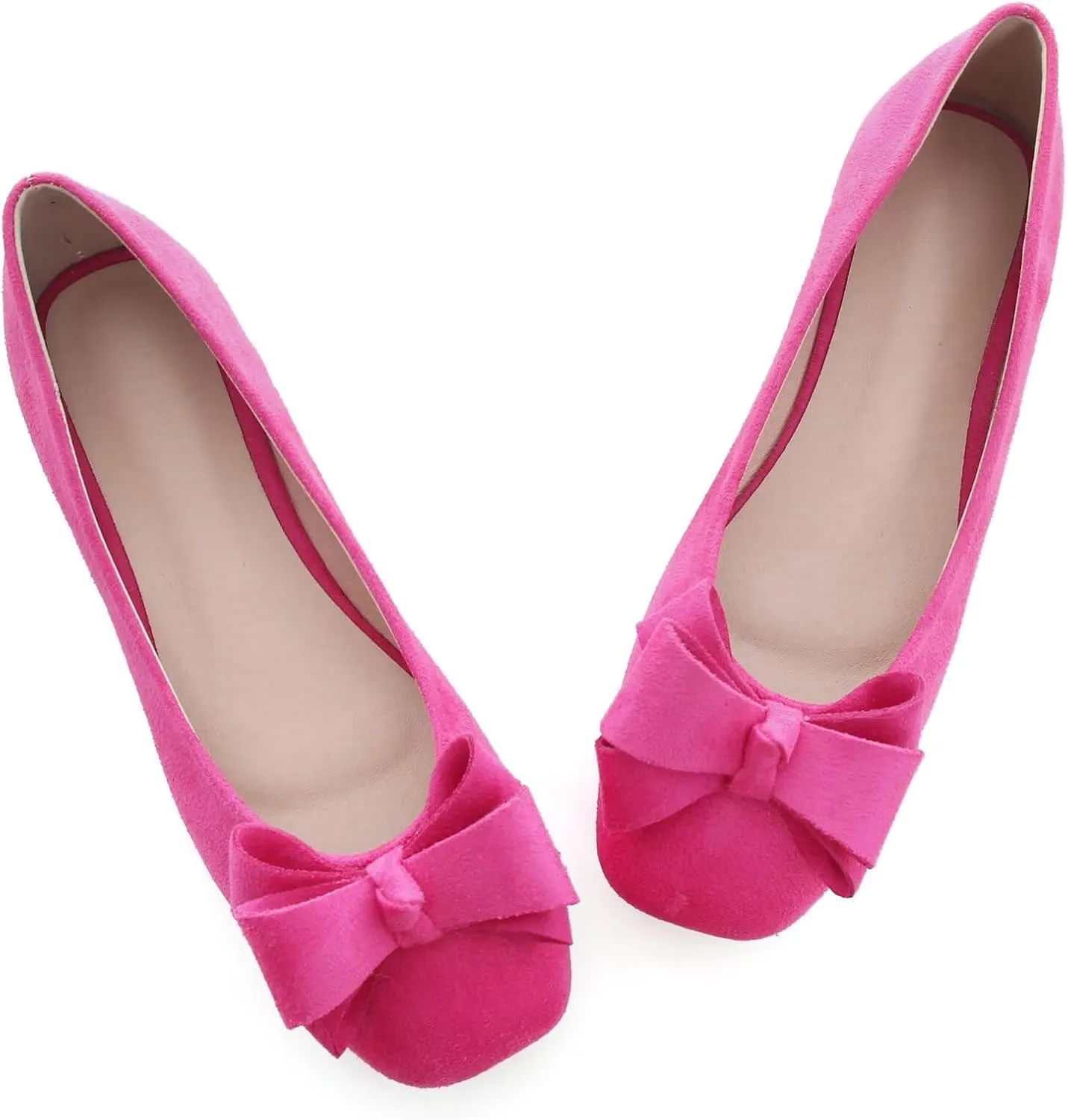 Stunner Women's Casual Flats Square Toe Bowknot Ballet Flats Comfortable Slip On Wedding Dress Shoes