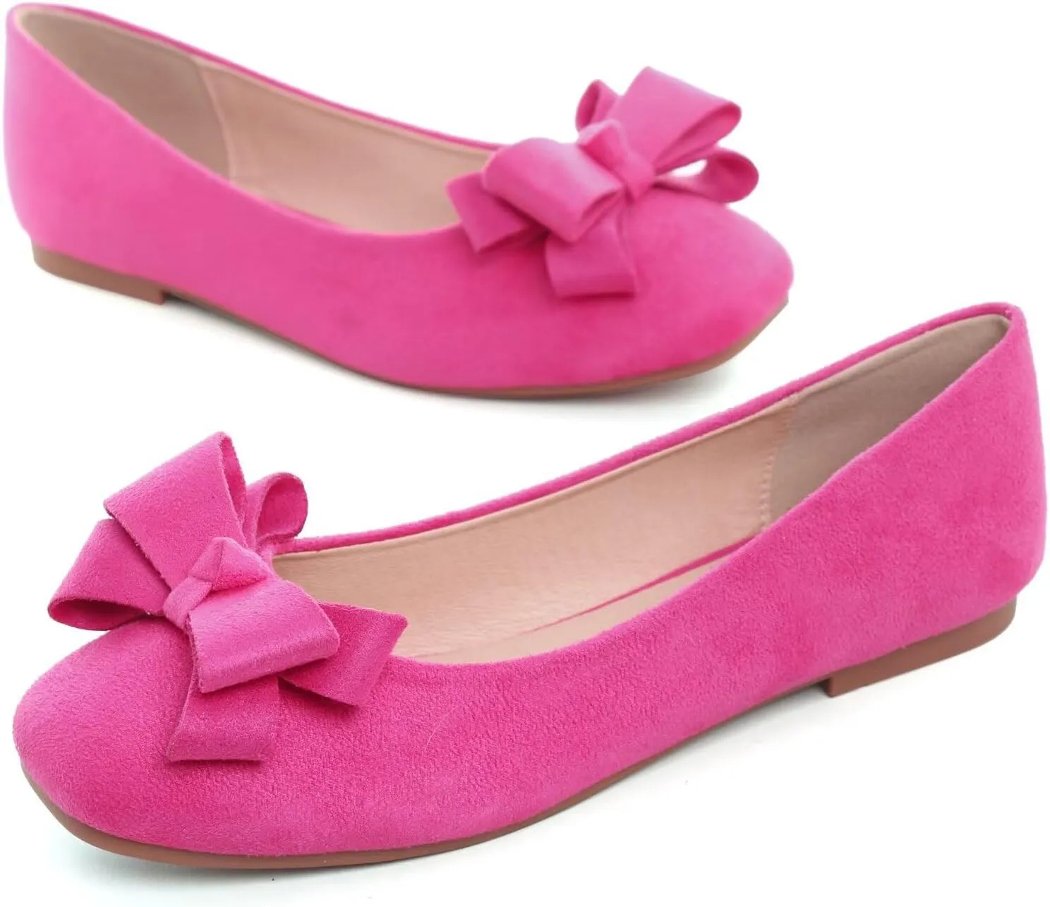 Stunner Women's Casual Flats Square Toe Bowknot Ballet Flats Comfortable Slip On Wedding Dress Shoes