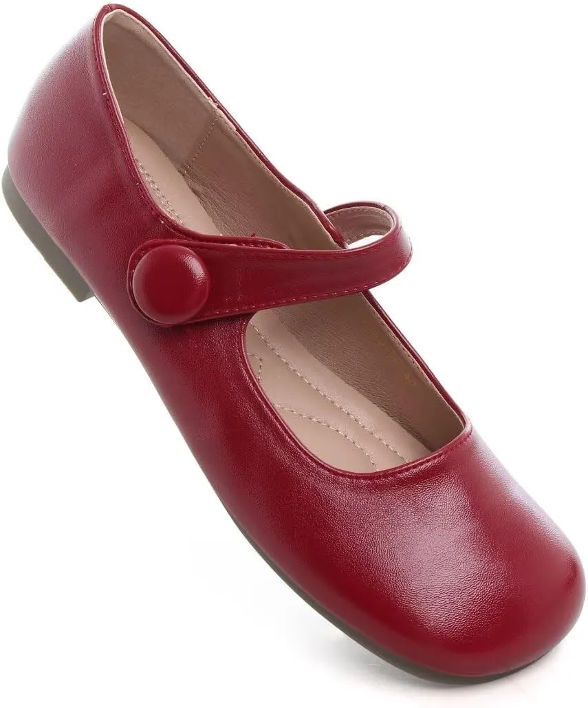 Stunner Women's Leather Dress Flats - Comfortable Square Toe Slip On Mary Jane Work Flats