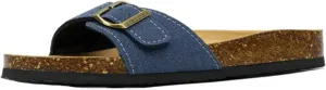 SywzX&xfybz Womens Flat Sandals with Cork Footbed Open Toe Slides Adjustable Slip On Slippers for Summer