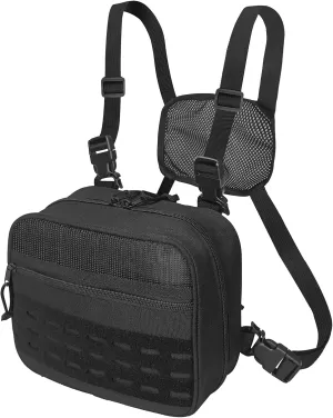 Tactical Chest Rig Bag of Laser Cut Design, Molle Chest Pouch Utility Recon Kit Bag Tactical Chest Pack Bag