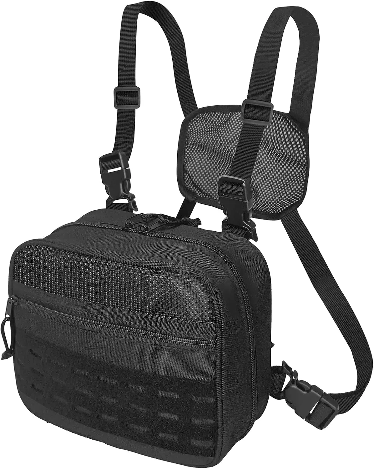 Tactical Chest Rig Bag of Laser Cut Design, Molle Chest Pouch Utility Recon Kit Bag Tactical Chest Pack Bag