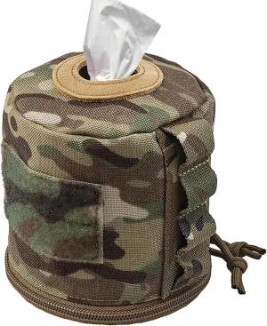 Tactical Toilet Paper Holder Roll Paper Storage Bag Waterproof Camping Tissue Box Portable & Foldable Paper Towel Holder for Camping Hiking Picnic Outdoor Tent Travel