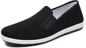 Tai Chi Shoes Unisex Kung Fu Shoes for Martial Arts Karate Slip-on Chinese Beijing Shoe Rubber Sole Black