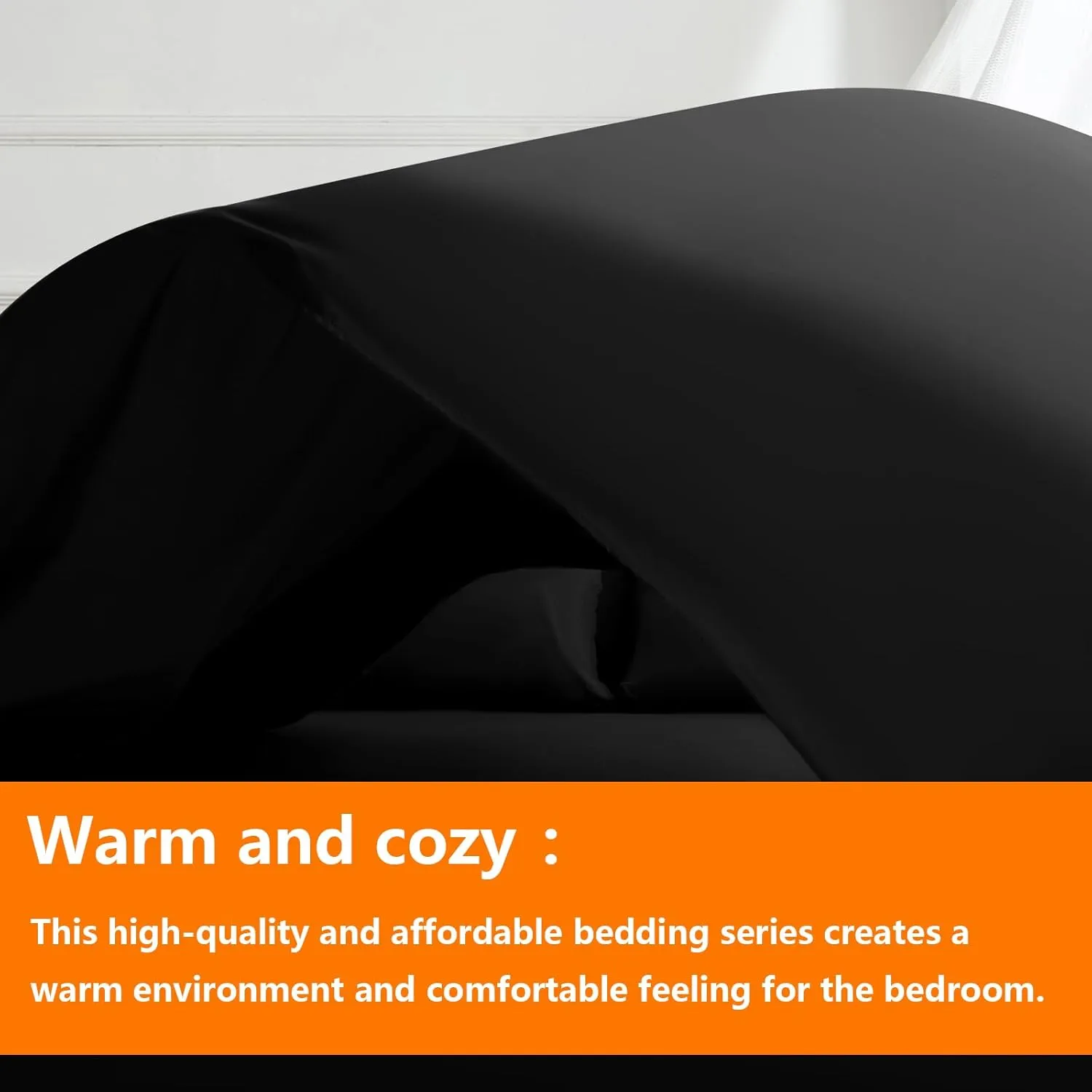 TAIMIT King Size Comforter Set - 7 Pieces, Bed in a Bag Bedding Sets with All Season Soft Quilted Warm Fluffy Reversible Comforter,Flat Sheet,Fitted Sheet,2 Pillow Shams,2 Pillowcases,Black