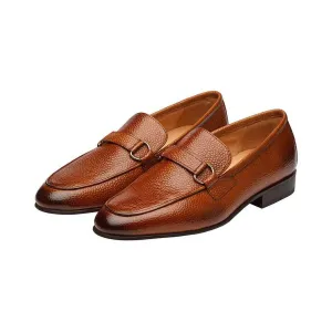 Tan Grain Buckle Loafer
